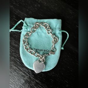 Authentic Tiffany & Co heart charm bracelet